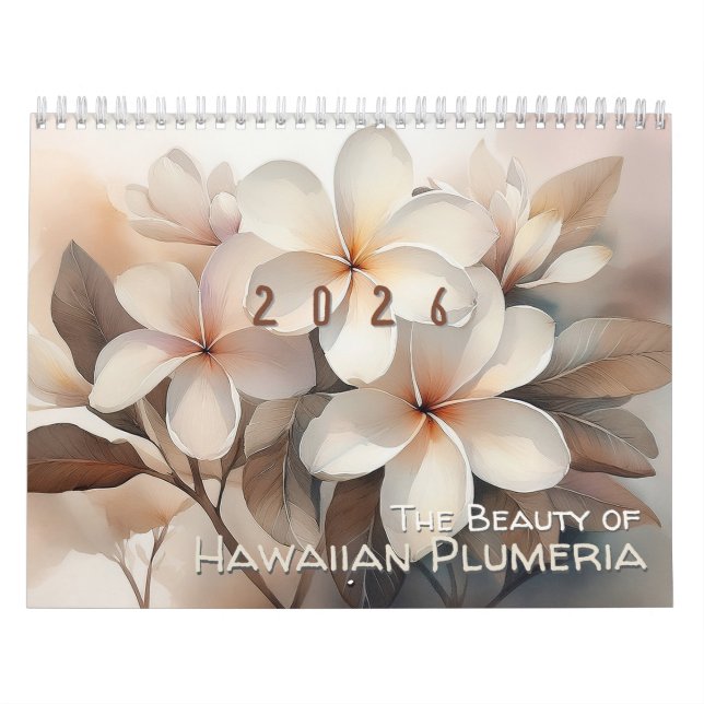 Calendrier The Beauty of Hawaiian Plumeria Medium Calendar (Protection)
