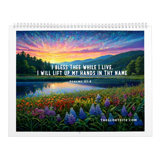 Calendrier The Glory Site Bible Verse 12 month Calendar (Protection)