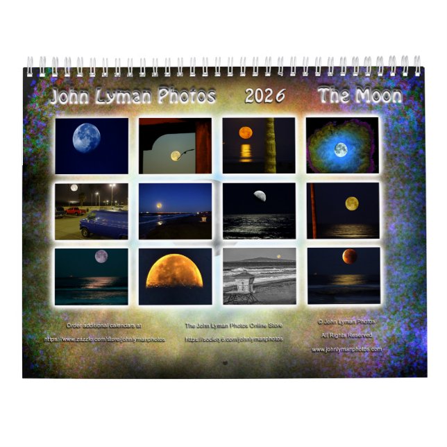 Calendrier The Moon 2026 Photo Calendar (Dos)