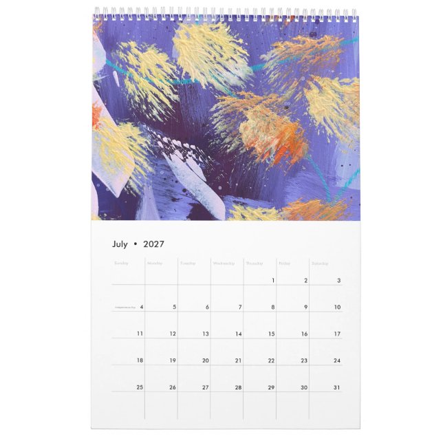 Calendrier The New 2026 Brushstrokes Single Page Calendar (Jul 2027)