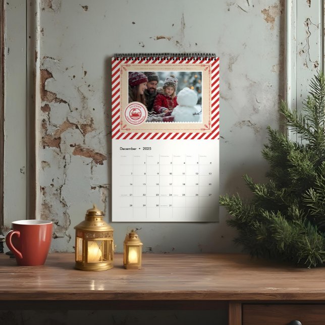 Calendrier Ticket de Noël du train d'Express du Pôle Nord (North Pole Express Train Ticket Christmas Photo Calendar)