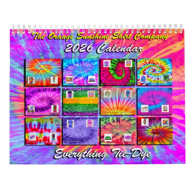 Calendrier Tie-Dye 2026 pour tout (Dos)