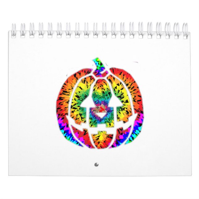 Calendrier Tie Dye Citrouille Hippie Les années 70 Retro Vint (Protection)