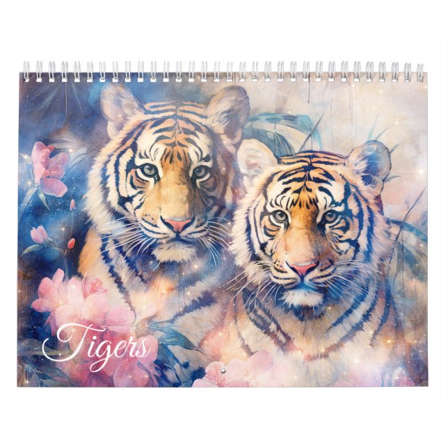 Calendrier Tigres Fantastiques dans un Style Abstrait (Protection)