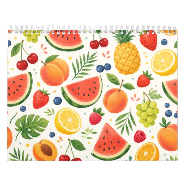Calendrier Tissu à motif de fruits d'été | Pastèque tropicale (Protection)
