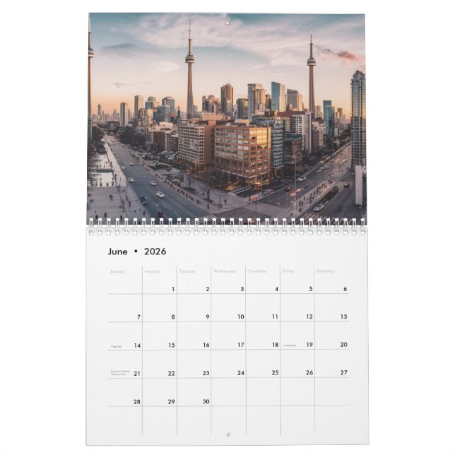 Calendrier Toronto Downtown City, Toronto Downtown, art (Jun 2026)