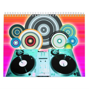 Calendrier Tourne-disque DJ avec Vinyl - Pop Art