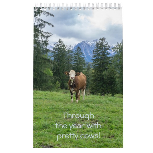 Calendrier Tout au long de l'année avec de jolies vaches! (Protection)