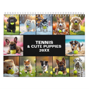 Calendrier Toute année 🎾 12 Mois de Joie de Tennis à Queue q