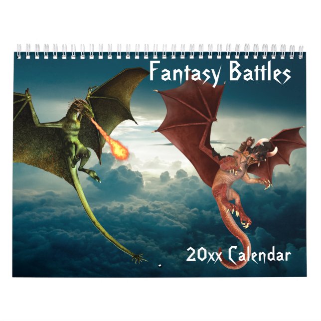 Calendrier Toute année Imaginaire Beasts Art Dragon Unicorn (Protection)