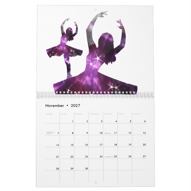 Calendrier Toute la journée Plie, Chasse, Jete ~ Design de ba (Nov 2027)