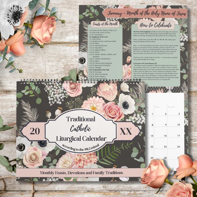 Calendrier Traditional 1962 Missal Catholic Liturgical  (Traditional Liturgical Calendar for Catholic families who follow the 1962 Missal. )