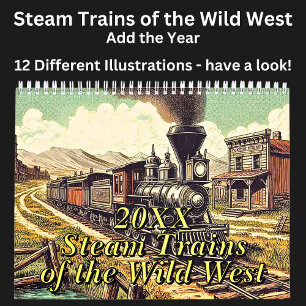 Calendrier Trains à vapeur de l'Ouest sauvage Illustrations
