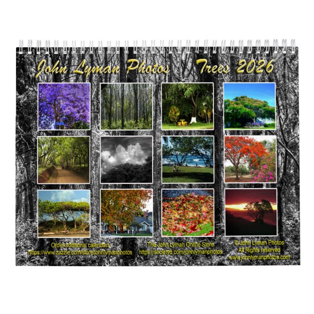 Calendrier Trees 2026 Calendar (Dos)