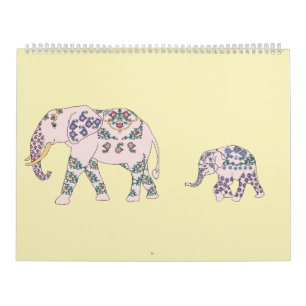 Calendrier Treize éléphants et une girafe