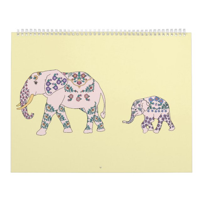 Calendrier Treize éléphants et une girafe (Protection)