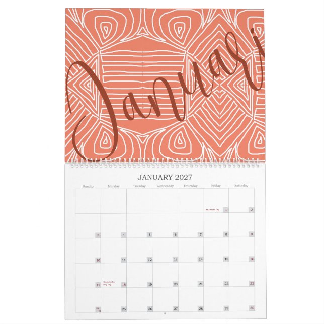 Calendrier Tribal africain swahili (Jan 2027)