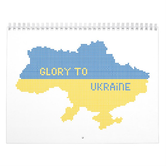 Calendrier Tricot Ukraine texte de la carte d'Etat Gloire à l (Protection)