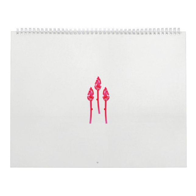 Calendrier Trois fleurs roses avec un arrière - plan noir (Protection)