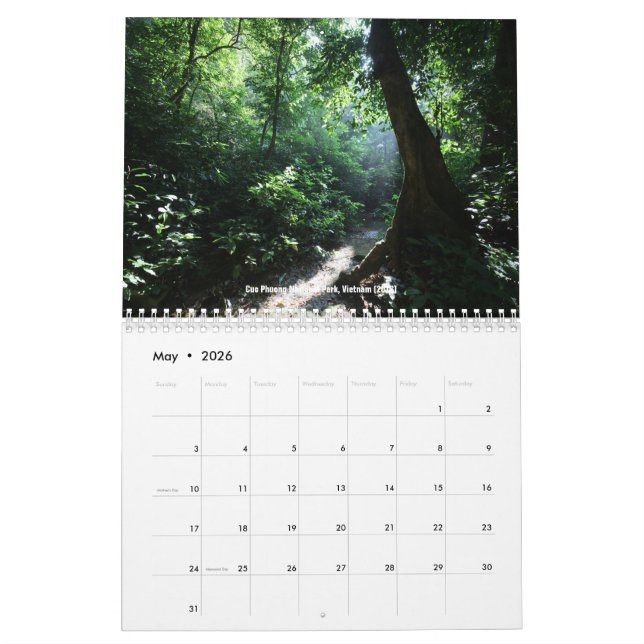 Calendrier tropical de forêts tropicales (Mai 2026)