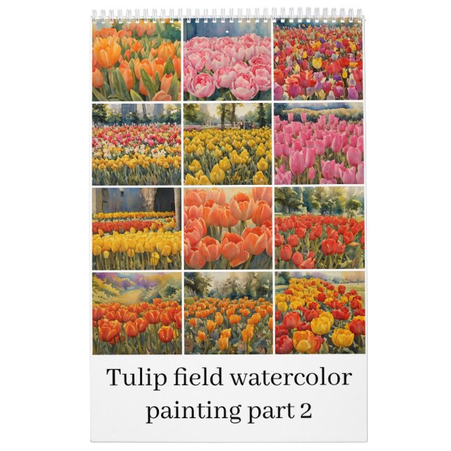 Calendrier Tulipes champ aquarelle peinture 2 (Protection)