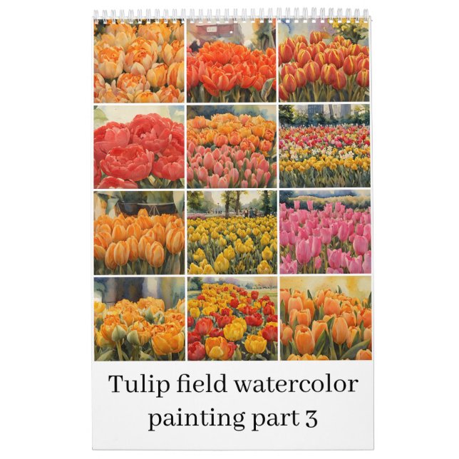 Calendrier Tulipes champ aquarelle peinture 3 (Protection)