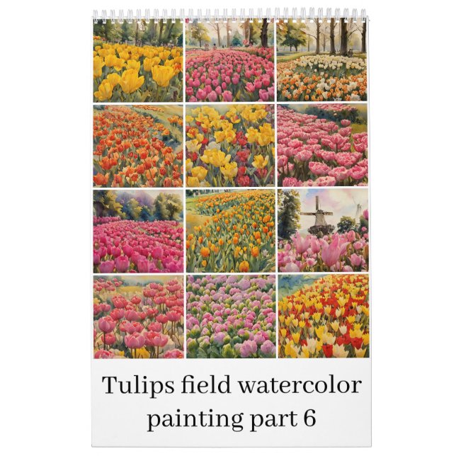 Calendrier Tulipes champ aquarelle peinture 6 (Protection)