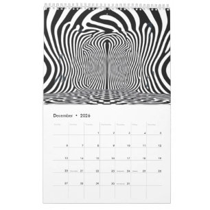 Calendrier Tunnel d'illusion optique - Noir et blanc hypnotiq
