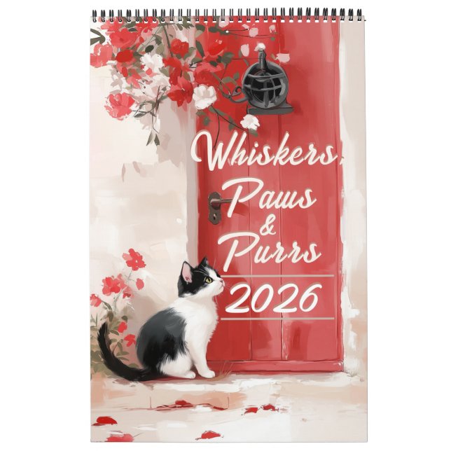 Calendrier Tuxedo Cat Calendar 2026 - Black and White Cat Art (Protection)
