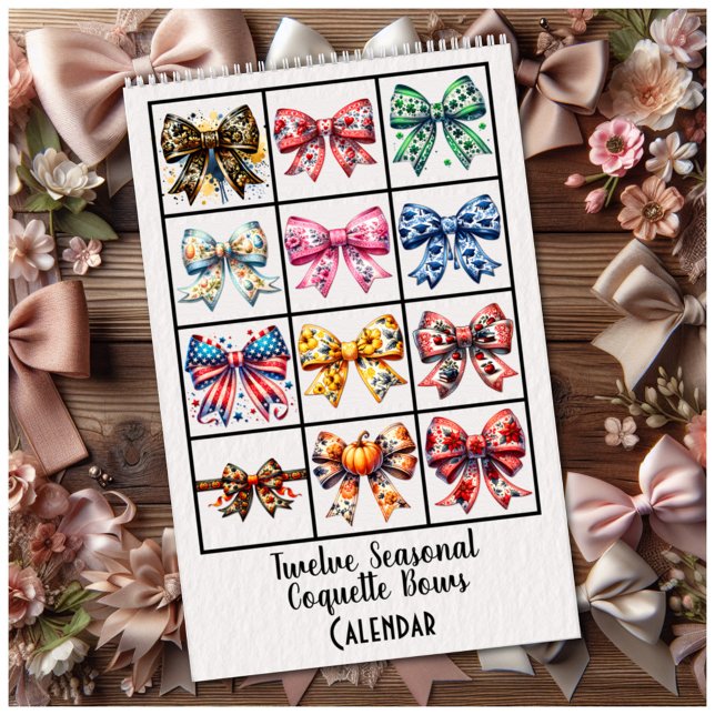 Calendrier Twelve Seasonal Coquette Bows Calendar (Créateur téléchargé)