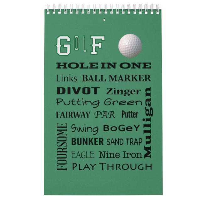 Calendrier Typographie du GOLF 2023 Mur suspendu (Protection)