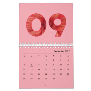 Calendrier Typographie Gras Florale Moderne Colorée