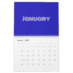 Calendrier Typographie moderne bleu
