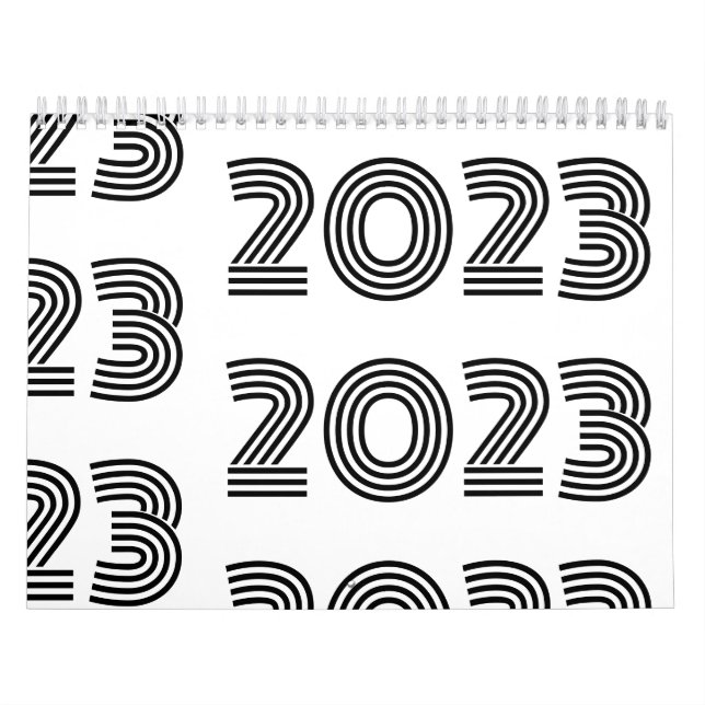 Calendrier Typographie moderne noire et blanche (Protection)