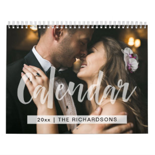 Calendrier Typographie recouverte et photo simple et