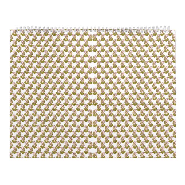 Calendrier un arrière - plan blanc avec des feuilles verts (Protection)
