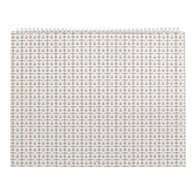 Calendrier un arrière - plan blanc avec un motif marron (Protection)