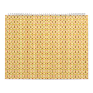 Calendrier un arrière - plan orange et jaune avec cercles