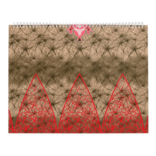Calendrier un arrière - plan rouge et brun avec une bordure r (Protection)