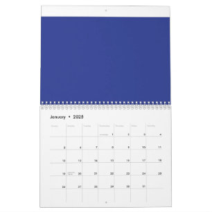 Calendrier un avion volant dans le ciel avec un fond bleu