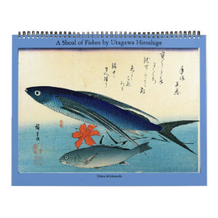 Calendrier Un banc des poissons par Utagawa Hiroshige