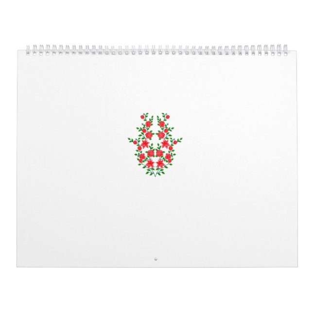 Calendrier un bouquet de fleurs rouges sur un arrière - plan  (Protection)
