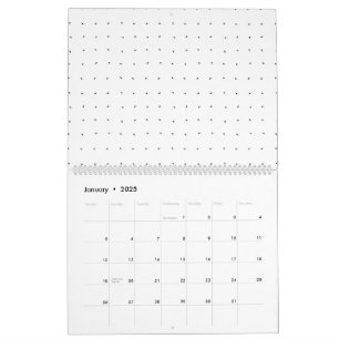Calendrier Un décor blanc propre avec de minuscules points ép
