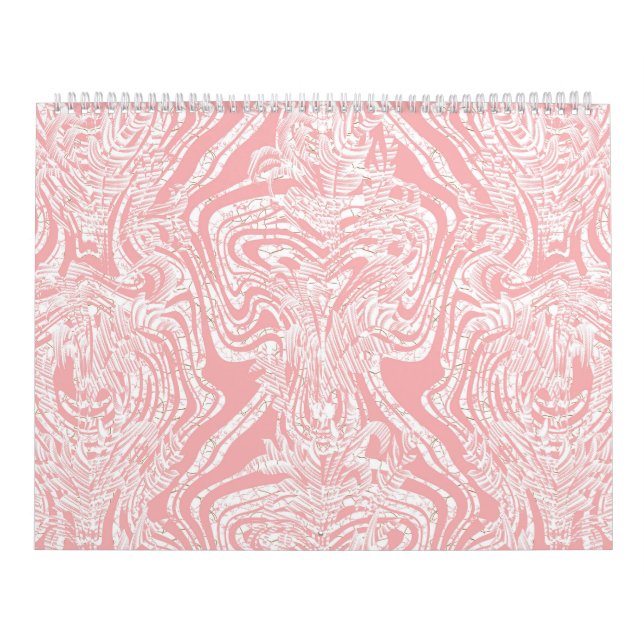 Calendrier un design abstrait rose et blanc sur un fond blanc (Protection)