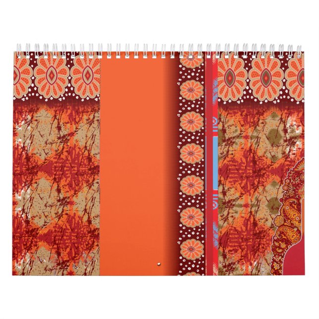 Calendrier un design d'un motif rouge et or (Protection)