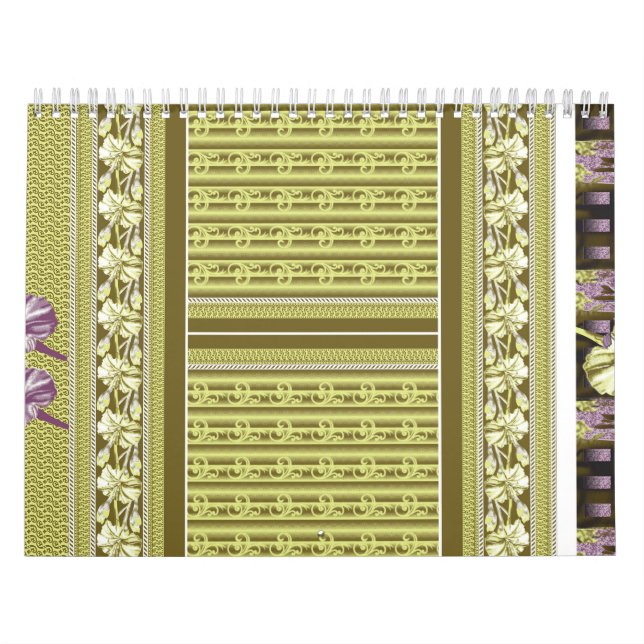 Calendrier Un design floral saisissant avec violet et crie (Protection)