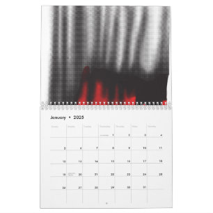 Calendrier Un design graphique rouge avec un habillage géomét