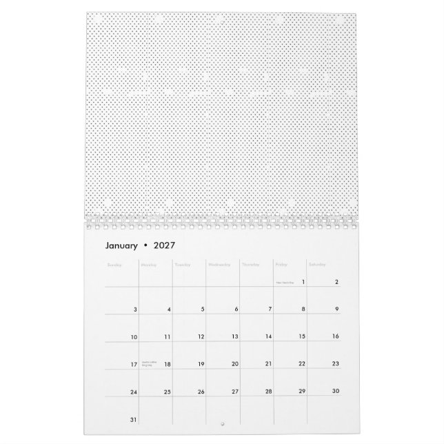 Calendrier Un design moderne avec une combinaison de w (Jan 2027)
