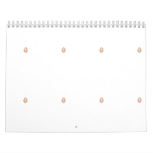 Calendrier Un design symétrique avec mot géométrique marron