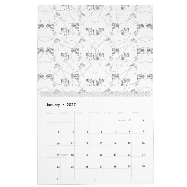 Calendrier Un design visuellement attrayant qui présente un m (Jan 2027)